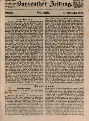 Bayreuther Zeitung Montag 15. November 1847