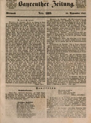 Bayreuther Zeitung Mittwoch 24. November 1847