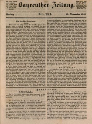 Bayreuther Zeitung Freitag 26. November 1847