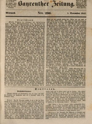 Bayreuther Zeitung Mittwoch 1. Dezember 1847