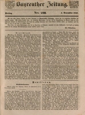 Bayreuther Zeitung Freitag 3. Dezember 1847