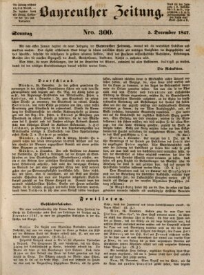 Bayreuther Zeitung Sonntag 5. Dezember 1847