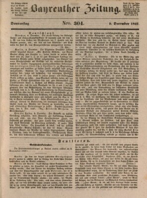 Bayreuther Zeitung Donnerstag 9. Dezember 1847