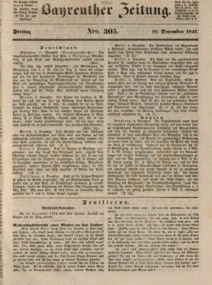 Bayreuther Zeitung Freitag 10. Dezember 1847