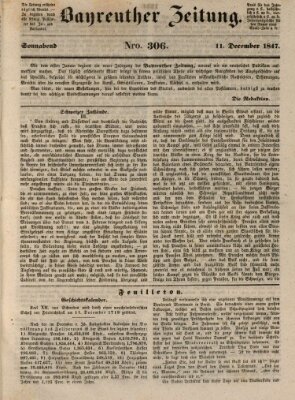 Bayreuther Zeitung Samstag 11. Dezember 1847