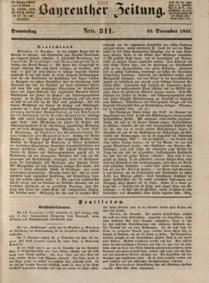 Bayreuther Zeitung Donnerstag 16. Dezember 1847