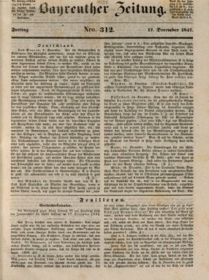 Bayreuther Zeitung Freitag 17. Dezember 1847