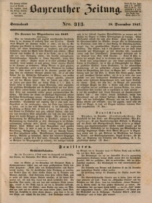 Bayreuther Zeitung Samstag 18. Dezember 1847