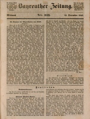 Bayreuther Zeitung Mittwoch 29. Dezember 1847