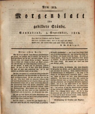 Morgenblatt für gebildete Stände Samstag 3. September 1808