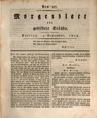 Morgenblatt für gebildete Stände Freitag 9. September 1808