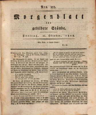 Morgenblatt für gebildete Stände Freitag 21. Oktober 1808