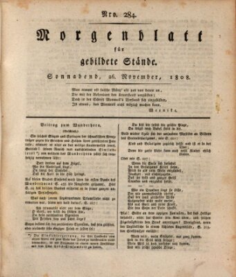 Morgenblatt für gebildete Stände Samstag 26. November 1808