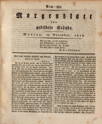 Morgenblatt für gebildete Stände Montag 28. November 1808