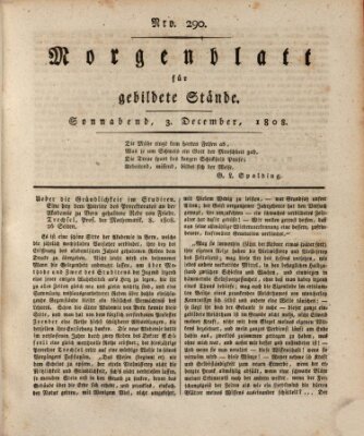 Morgenblatt für gebildete Stände Samstag 3. Dezember 1808