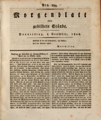 Morgenblatt für gebildete Stände Donnerstag 8. Dezember 1808