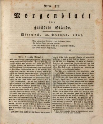 Morgenblatt für gebildete Stände Mittwoch 28. Dezember 1808