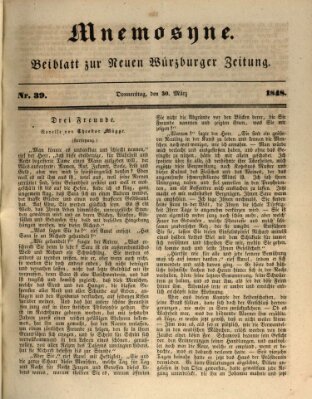 Mnemosyne (Neue Würzburger Zeitung) Donnerstag 30. März 1848