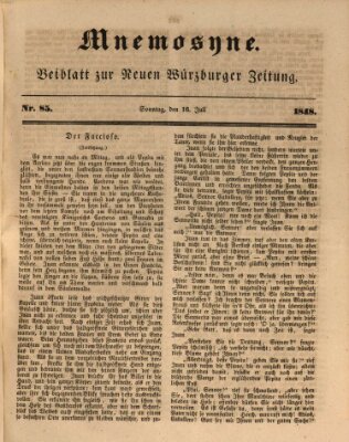 Mnemosyne (Neue Würzburger Zeitung) Sonntag 16. Juli 1848