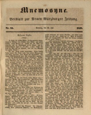 Mnemosyne (Neue Würzburger Zeitung) Sonntag 23. Juli 1848