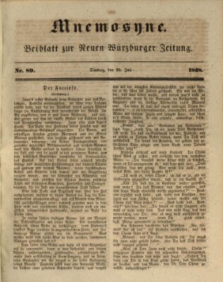 Mnemosyne (Neue Würzburger Zeitung) Dienstag 25. Juli 1848