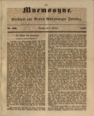 Mnemosyne (Neue Würzburger Zeitung) Dienstag 3. Oktober 1848