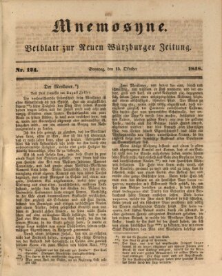 Mnemosyne (Neue Würzburger Zeitung) Sonntag 15. Oktober 1848