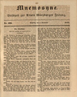 Mnemosyne (Neue Würzburger Zeitung) Sonntag 5. November 1848