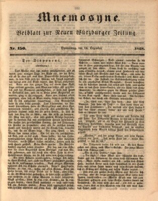 Mnemosyne (Neue Würzburger Zeitung) Donnerstag 14. Dezember 1848