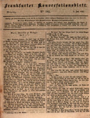 Frankfurter Konversationsblatt (Frankfurter Ober-Post-Amts-Zeitung) Montag 4. Juli 1842