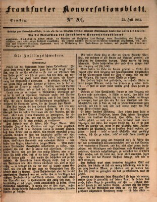 Frankfurter Konversationsblatt (Frankfurter Ober-Post-Amts-Zeitung) Samstag 23. Juli 1842