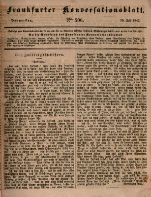 Frankfurter Konversationsblatt (Frankfurter Ober-Post-Amts-Zeitung) Donnerstag 28. Juli 1842