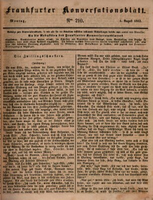 Frankfurter Konversationsblatt (Frankfurter Ober-Post-Amts-Zeitung) Montag 1. August 1842