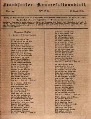 Frankfurter Konversationsblatt (Frankfurter Ober-Post-Amts-Zeitung) Montag 29. August 1842