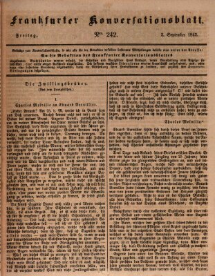 Frankfurter Konversationsblatt (Frankfurter Ober-Post-Amts-Zeitung) Freitag 2. September 1842