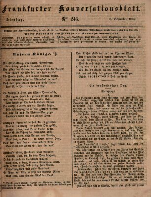 Frankfurter Konversationsblatt (Frankfurter Ober-Post-Amts-Zeitung) Freitag 2. September 1842