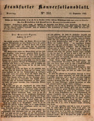 Frankfurter Konversationsblatt (Frankfurter Ober-Post-Amts-Zeitung) Montag 12. September 1842