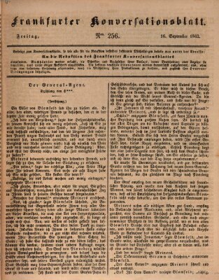 Frankfurter Konversationsblatt (Frankfurter Ober-Post-Amts-Zeitung) Freitag 16. September 1842