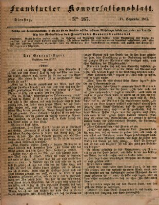 Frankfurter Konversationsblatt (Frankfurter Ober-Post-Amts-Zeitung) Dienstag 27. September 1842