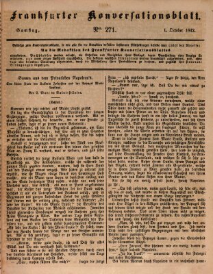 Frankfurter Konversationsblatt (Frankfurter Ober-Post-Amts-Zeitung) Samstag 1. Oktober 1842