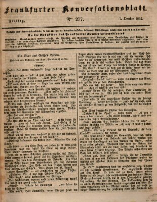 Frankfurter Konversationsblatt (Frankfurter Ober-Post-Amts-Zeitung) Freitag 7. Oktober 1842