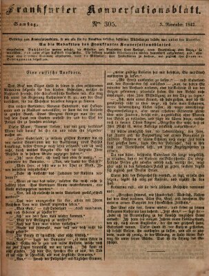 Frankfurter Konversationsblatt (Frankfurter Ober-Post-Amts-Zeitung) Samstag 5. November 1842