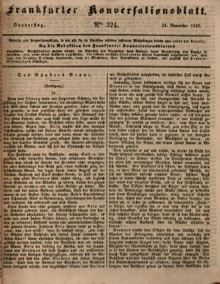 Frankfurter Konversationsblatt (Frankfurter Ober-Post-Amts-Zeitung) Donnerstag 24. November 1842