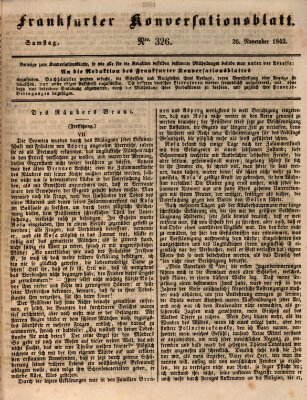 Frankfurter Konversationsblatt (Frankfurter Ober-Post-Amts-Zeitung) Samstag 26. November 1842