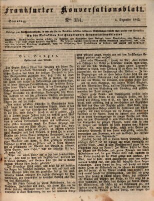 Frankfurter Konversationsblatt (Frankfurter Ober-Post-Amts-Zeitung) Sonntag 4. Dezember 1842