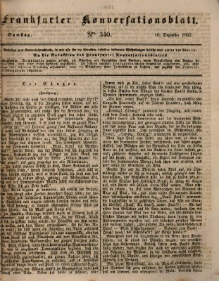 Frankfurter Konversationsblatt (Frankfurter Ober-Post-Amts-Zeitung) Samstag 10. Dezember 1842