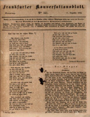 Frankfurter Konversationsblatt (Frankfurter Ober-Post-Amts-Zeitung) Sonntag 11. Dezember 1842