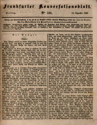 Frankfurter Konversationsblatt (Frankfurter Ober-Post-Amts-Zeitung) Freitag 16. Dezember 1842