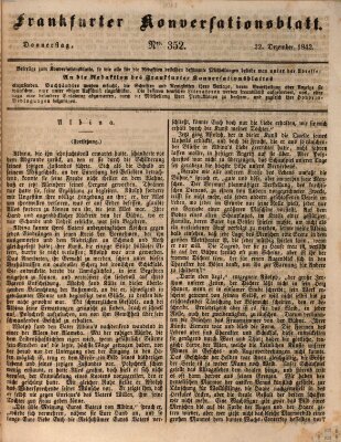 Frankfurter Konversationsblatt (Frankfurter Ober-Post-Amts-Zeitung) Donnerstag 22. Dezember 1842