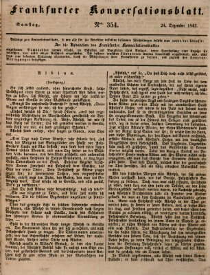 Frankfurter Konversationsblatt (Frankfurter Ober-Post-Amts-Zeitung) Samstag 24. Dezember 1842